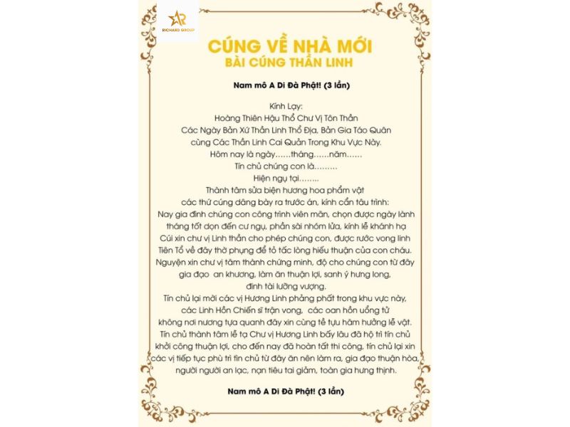 lễ nhập trạch cho nhà chung cư