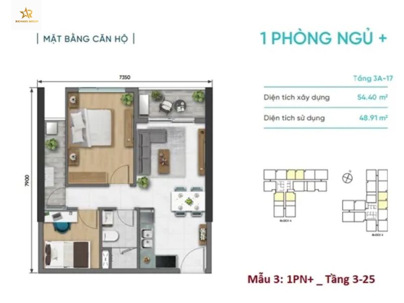 Cho thuê căn hộ 1PN+ D-Aqua giá tốt