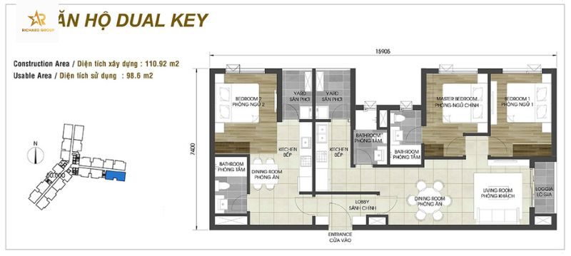 cho thuê căn hộ D-Homme dual key