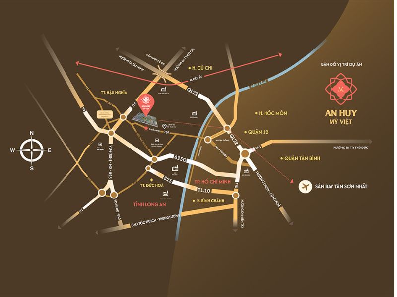 Vị trí thuận tiện của An Huy Mỹ Việt Long An